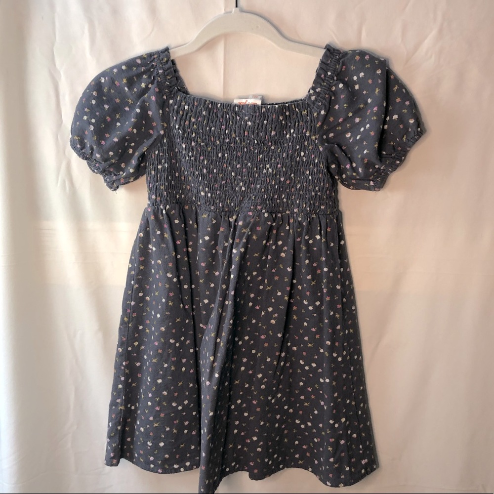 Floral smocked dress with puff sleeves